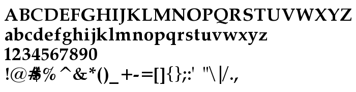 Anteprima carattere Palatino Bold