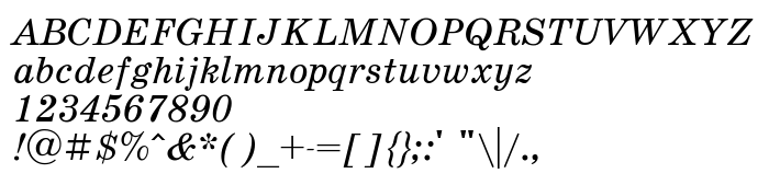 Anteprima carattere SchoolBookC Italic