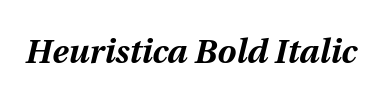 Carattere Heuristica Bold Italic