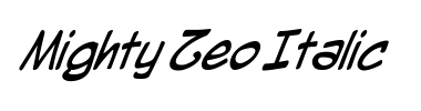 Carattere Mighty Zeo Italic