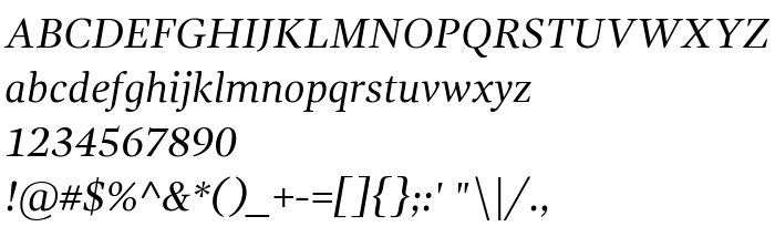 Anteprima carattere Gandhi Serif Italic