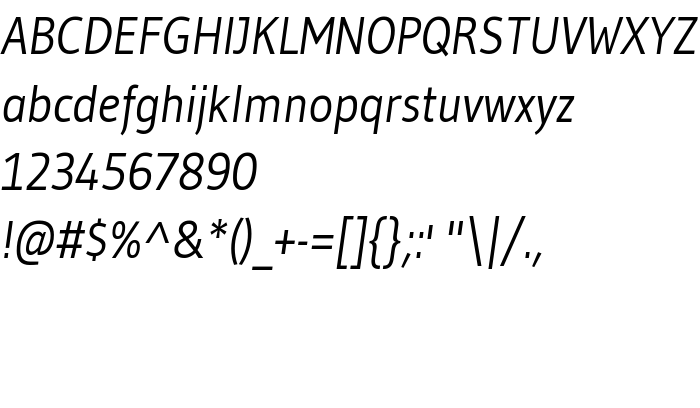 Anteprima carattere Gudea Italic