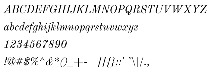 Anteprima carattere Old Standard TT Italic