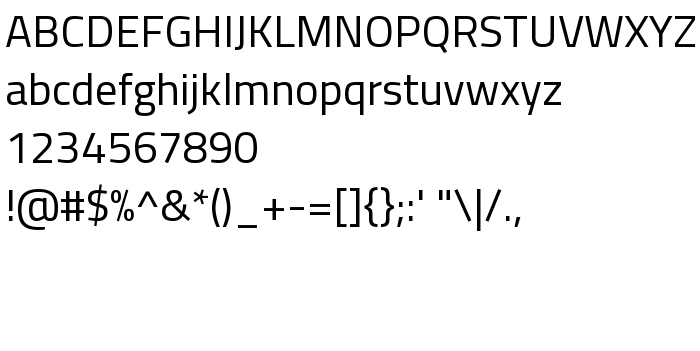 Anteprima carattere Titillium