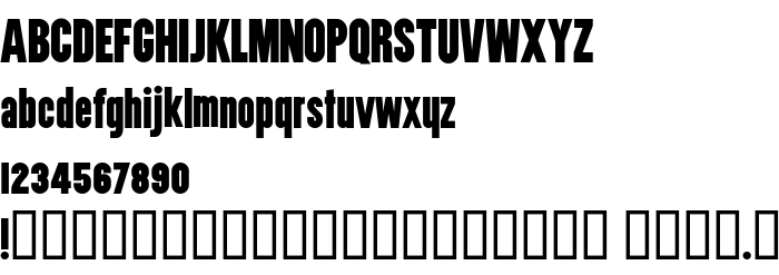 Anteprima carattere Utility BoldCondensed