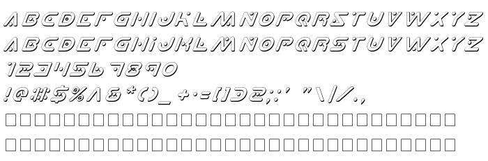 Anteprima carattere Planet X Shadow Italic