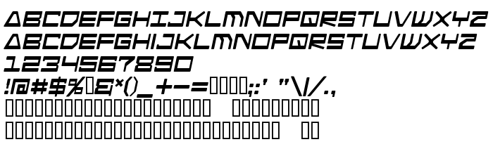 Anteprima carattere Android Nation Italic