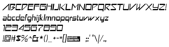 Anteprima carattere Astron Boy Italic