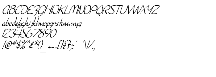 Anteprima carattere SF Burlington Script Italic