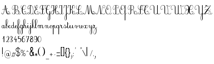 Anteprima carattere PlumBDE