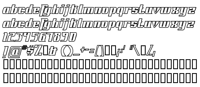 Anteprima carattere Fontovision IV outline
