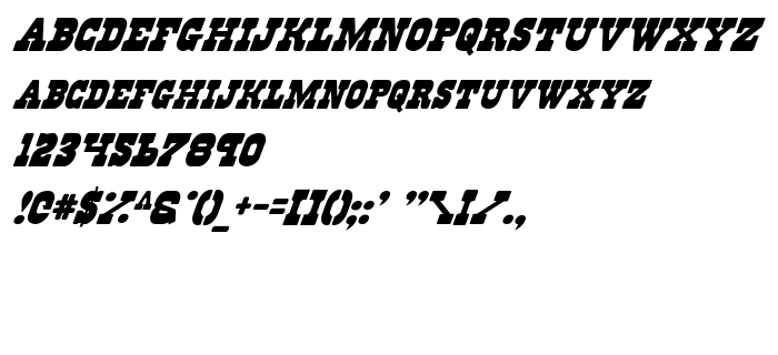 Anteprima carattere Regulators Italic