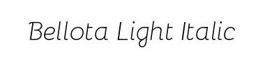Carattere Bellota Light Italic